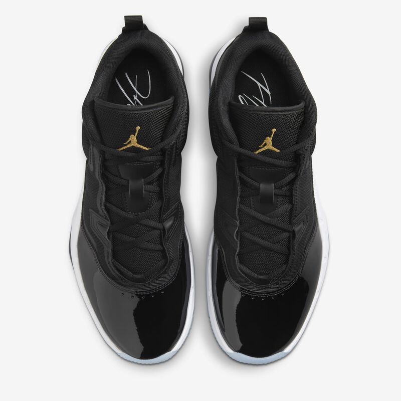 Jordan Stay Loyal 3, Negro/Blanco/Gris Fútbol/Oro Metalizado, hi-res