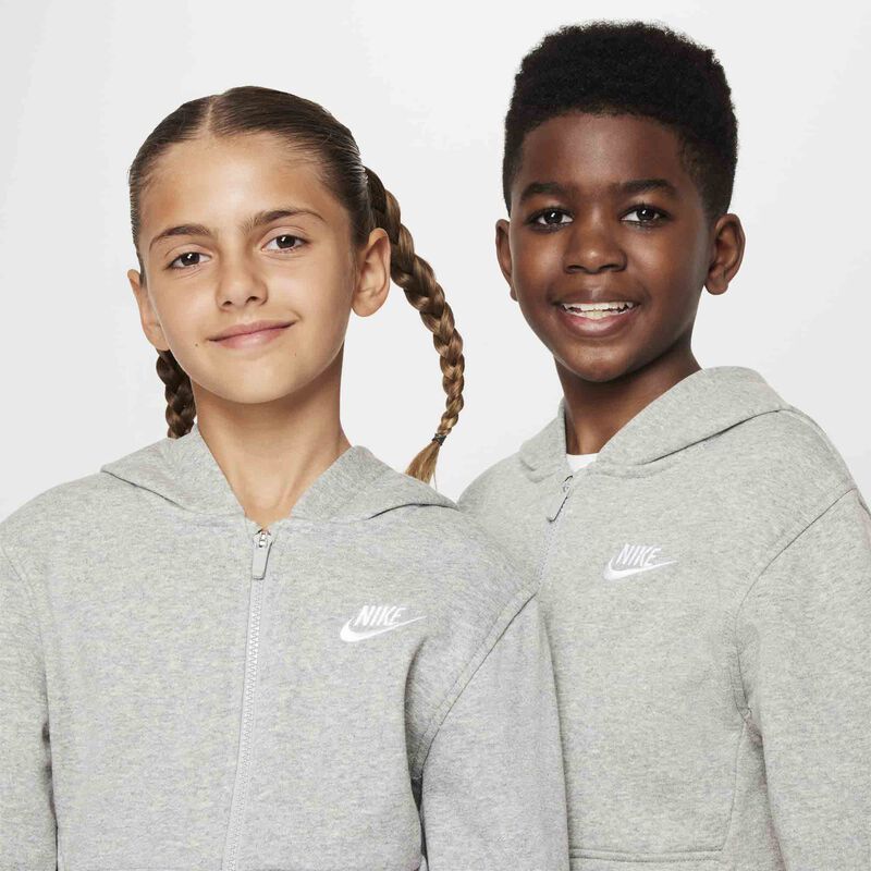 Nike Club Fleece, Gris Oscuro Jaspeado/Gris Base/Blanco, hi-res