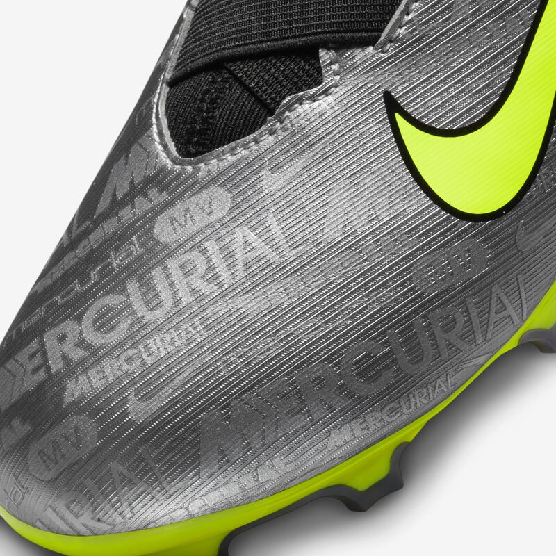 Nike Jr. Zoom Mercurial Vapor 15 Academy XXV MG, Plata metalizado/Negro/Voltio/Voltio, hi-res