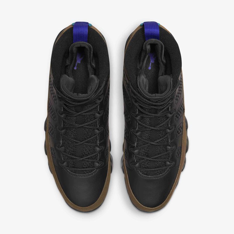 Air Jordan 9 Retro, Negro/Oliva claro/Tono aguamarina/Concordia brillante, hi-res