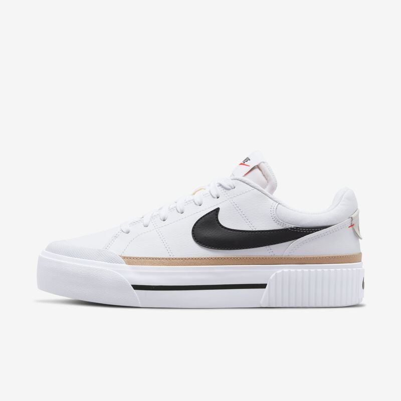 Nike Court Legacy Lift, Blanco/Negro-Cáñamo-Naranja, hi-res