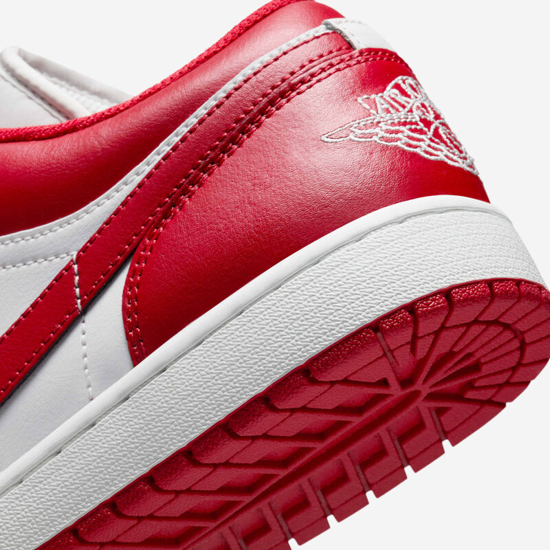 Air Jordan 1 Low, Blanco Cumbre/Blanco Cumbre/Rojo Universitario, hi-res