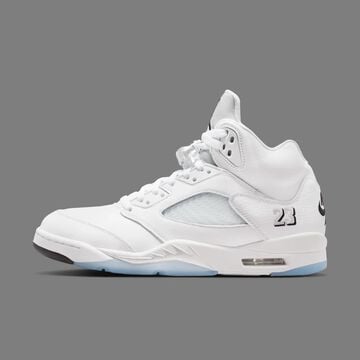 Air Jordan 5 Retro White Metallic, Blanco/Plata metalizado/Negro, hi-res
