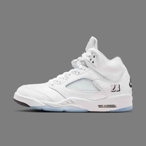 Air Jordan 5 Retro White Metallic, Blanco/Plata metalizado/Negro, hi-res
