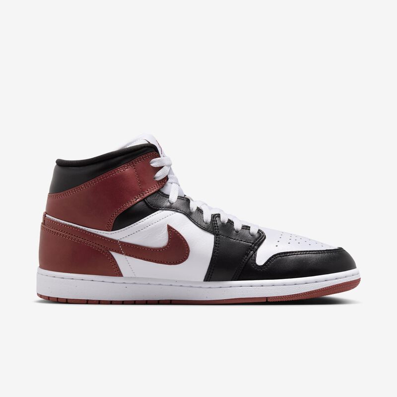 Air Jordan 1 Mid SE, Blanco/Negro/Poni Oscuro, hi-res