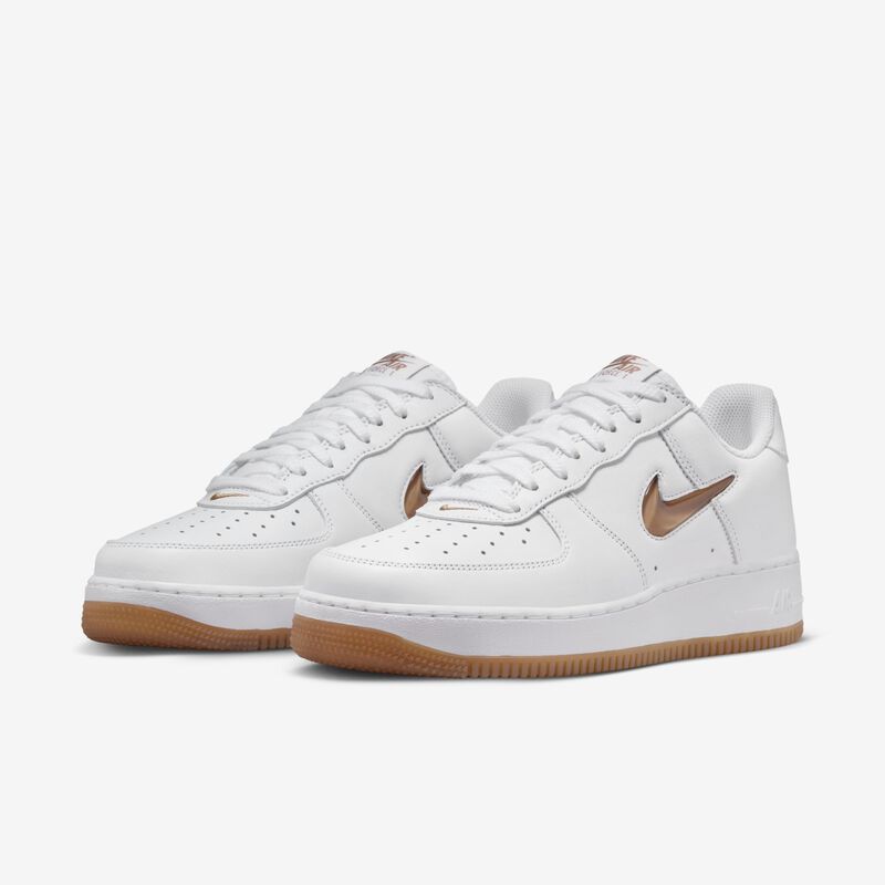 Nike Air Force 1 Low Retro, Blanco/Goma Marrón Medio, hi-res