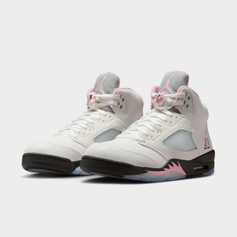 Air Jordan 5 Retro, Blanco/Negro/Rosa suave medio, hi-res