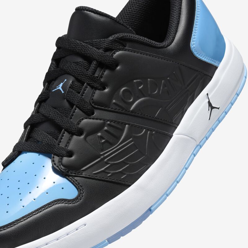 Jordan Nu Retro 1 Low, Negro/Azul Universitario-Blanco, hi-res