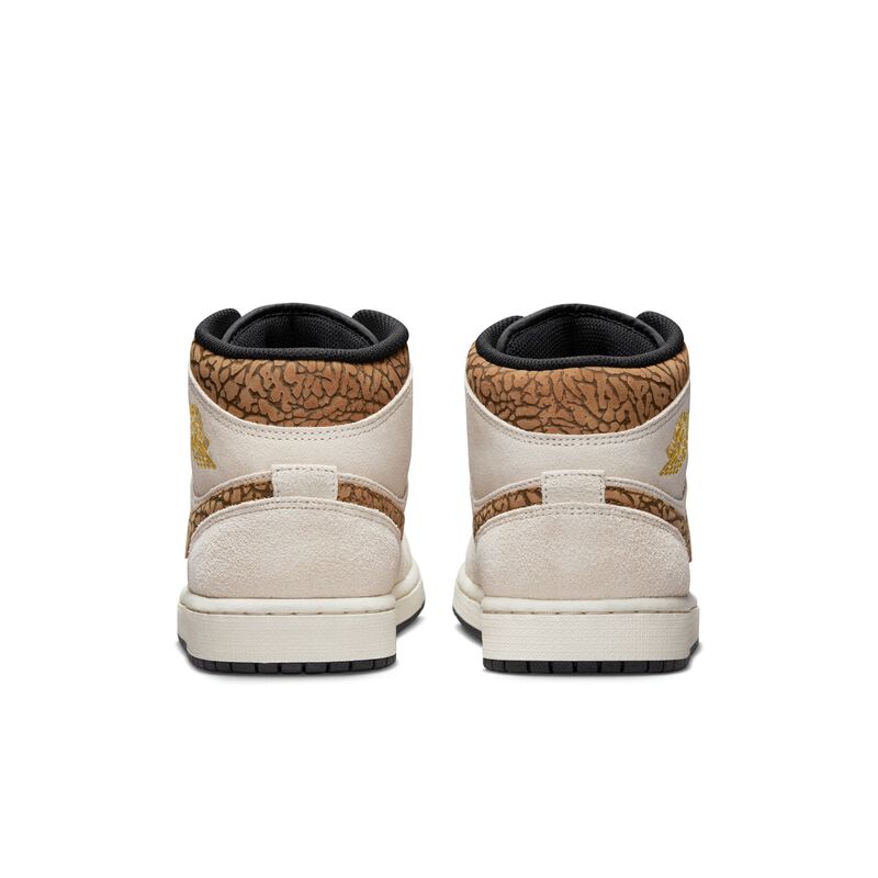 Air Jordan 1 Mid SE, Marrón Orewood claro/Blanco/Bronceado británico claro/Oro metalizado, hi-res