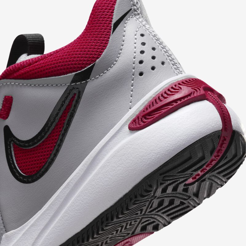 Nike Team Hustle D 11, Gris Cemento/Rojo Gimnasio-Negro-Blanco, hi-res
