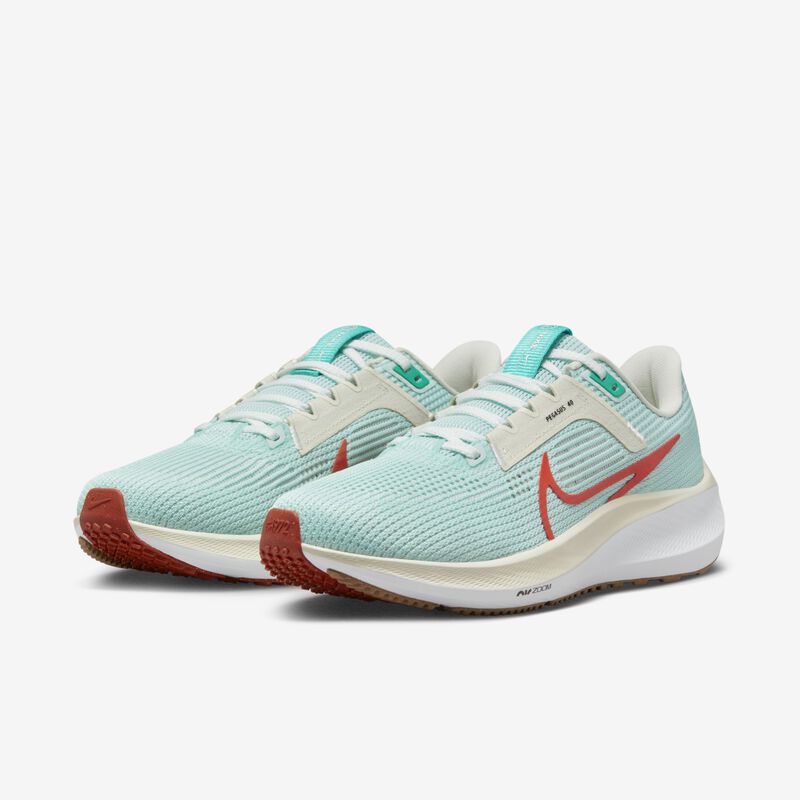 Nike Pegasus 40, Hielo jade/Blanco/Vidrio marino/Rojo picante, hi-res