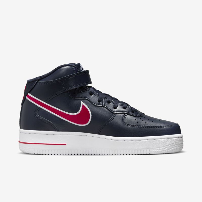 Nike Air Force 1 '07 Mid, Obsidiana/Blanco/Gris lobo/Rojo universitario, hi-res