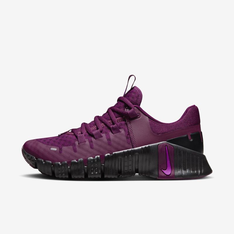 Nike Free Metcon 5, Burdeos/Negro/Voltio/Morado vivo, hi-res