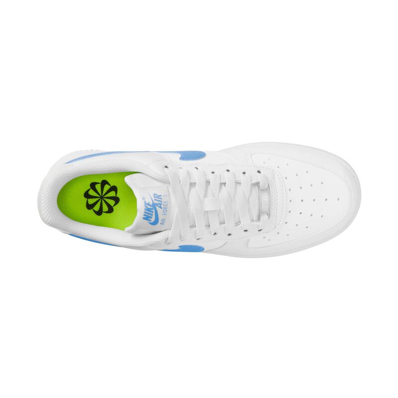 Nike Air Force 1 '07 SE, Blanco/Blanco/Volt/Azul universitario, hi-res
