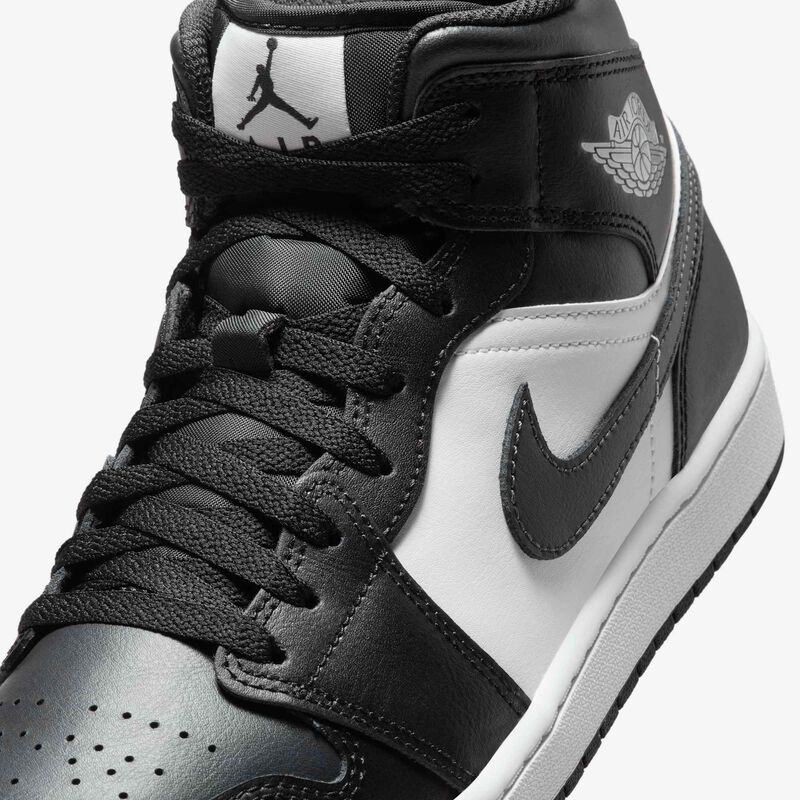 Air Jordan 1 Mid, Negro/Blanco Cumbre/Sombrío Apagado, hi-res