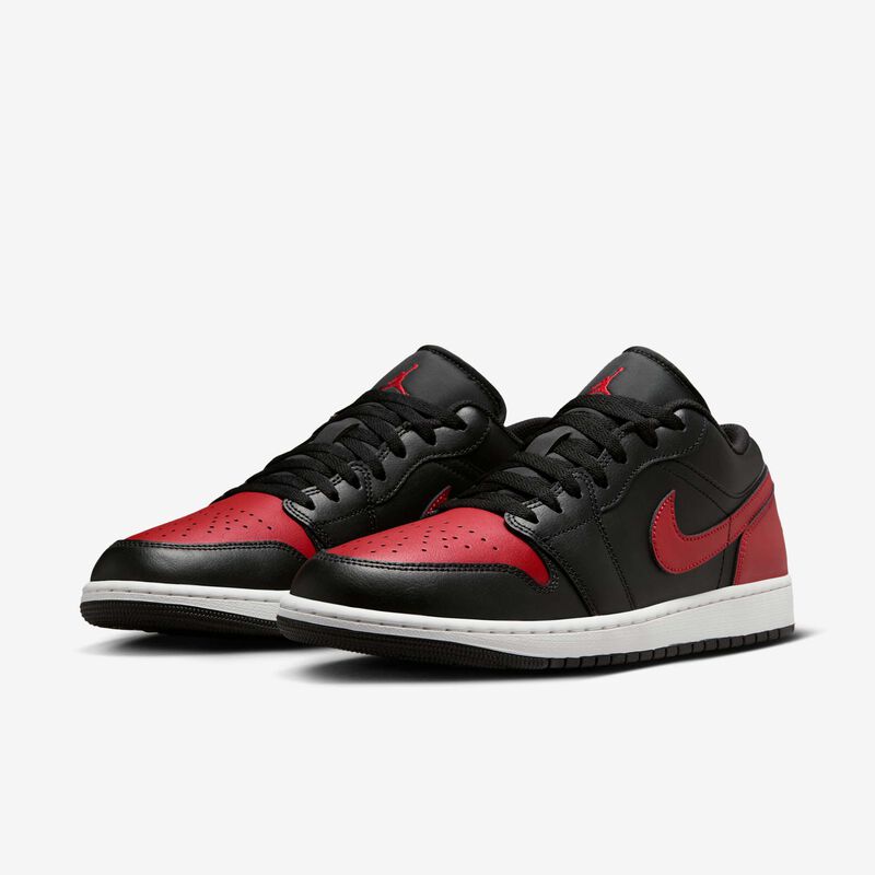 Air Jordan 1 Low, Negro/Blanco Cumbre/Rojo Universitario, hi-res