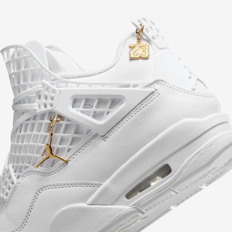 Air Jordan 4 Net, Blanco/Oro Metalizado/Fantasma, hi-res