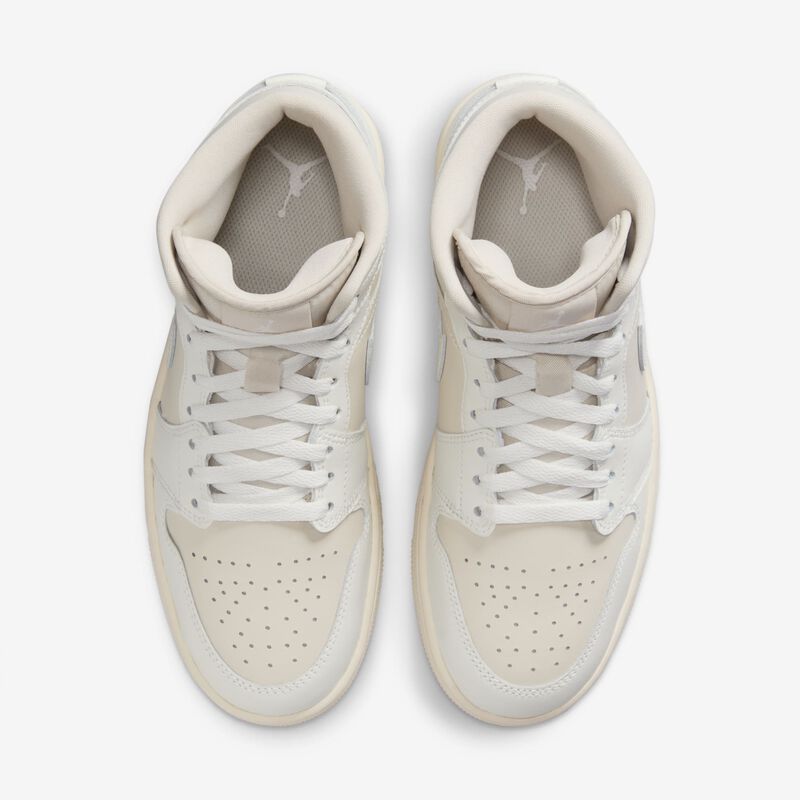 Air Jordan 1 Mid, Blanco/Rojo Fuego/Gris Cemento/Negro, hi-res
