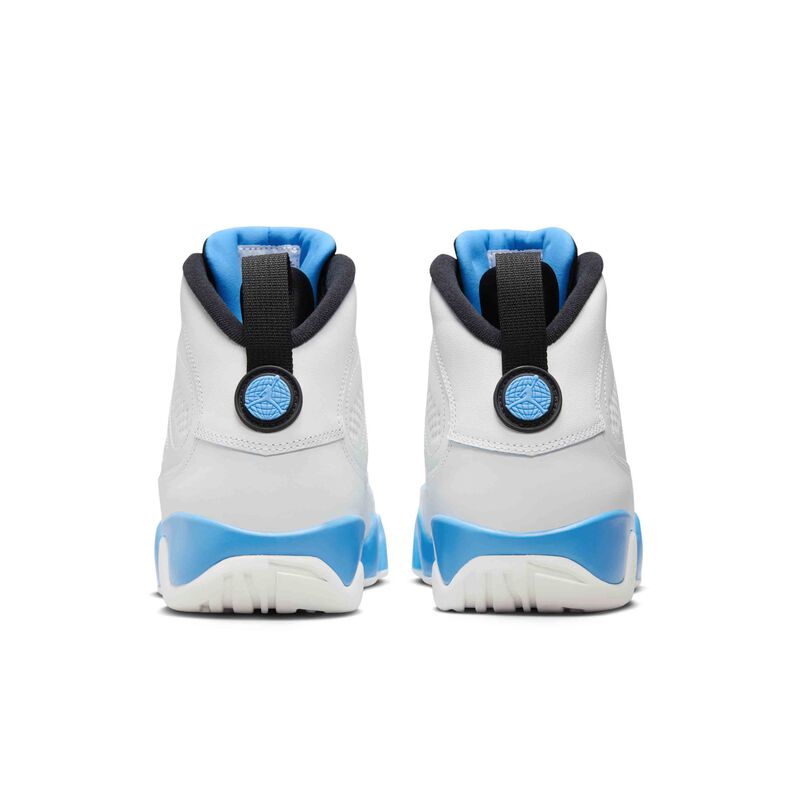 Air Jordan 9 Retro, Blanco Cumbre/Negro/Azul Polvo Oscuro, hi-res