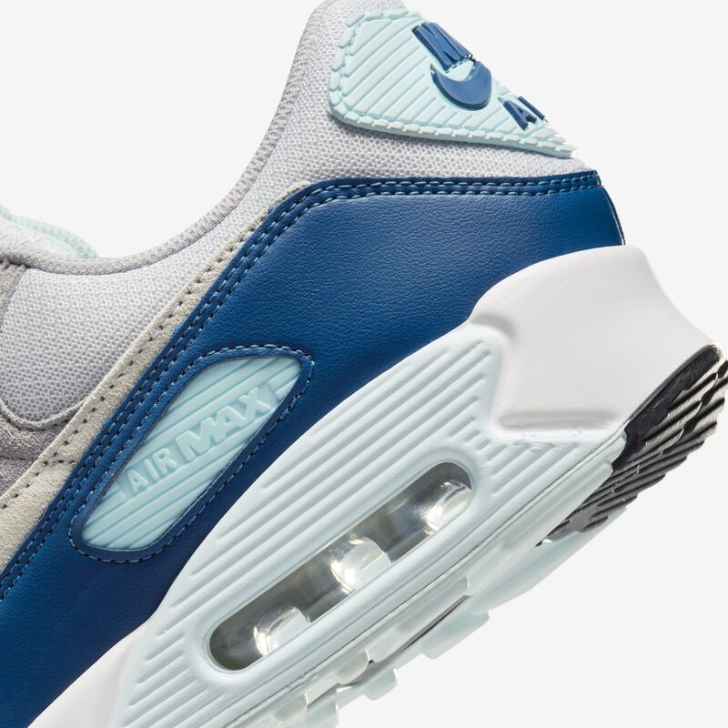 Nike Air Max 90, Platino Puro/Blanco-Azul Glaciar, hi-res