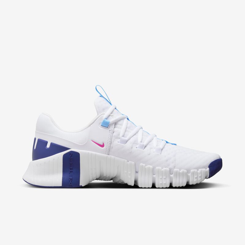 Nike Free Metcon 5, Blanco/Rosa Feroz/Azul Real/Azul Acuario, hi-res