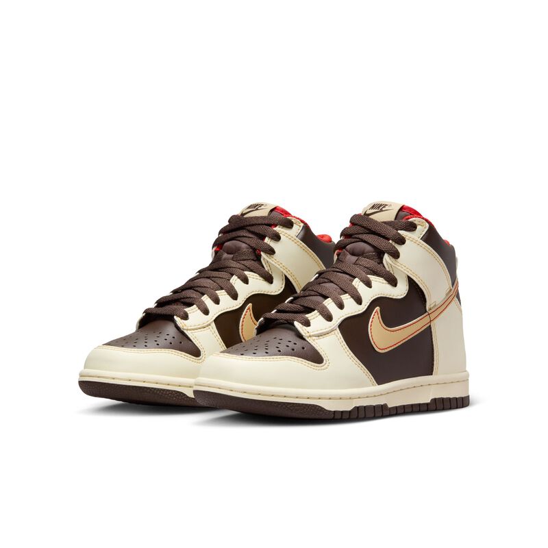 Nike Dunk High, Marrón barroco/Leche de coco/Rojo místico/Sésamo, hi-res