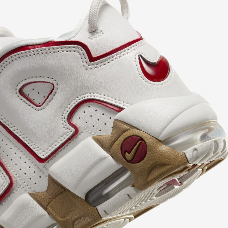 Nike Air More Uptempo, Fantasma/Marrón Claro Goma/Transparente/Rojo Gimnasio, hi-res