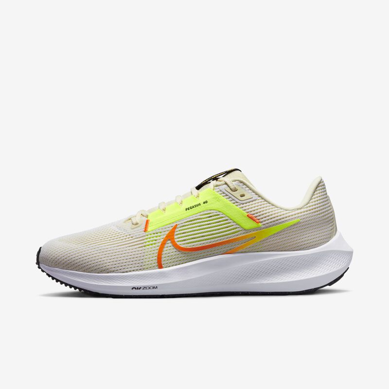 Nike Pegasus 40, Blanco/Leche de coco/Voltio/Multicolor, hi-res