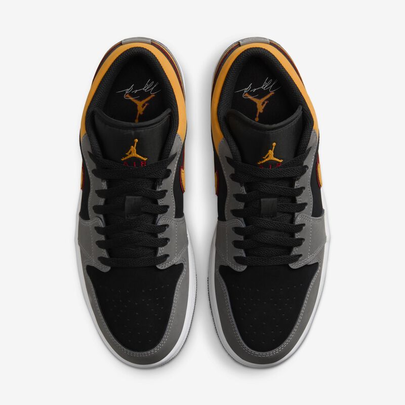 Air Jordan 1 Low SE, Negro/Grafito claro/Rojo cardenal/Naranja vivo, hi-res