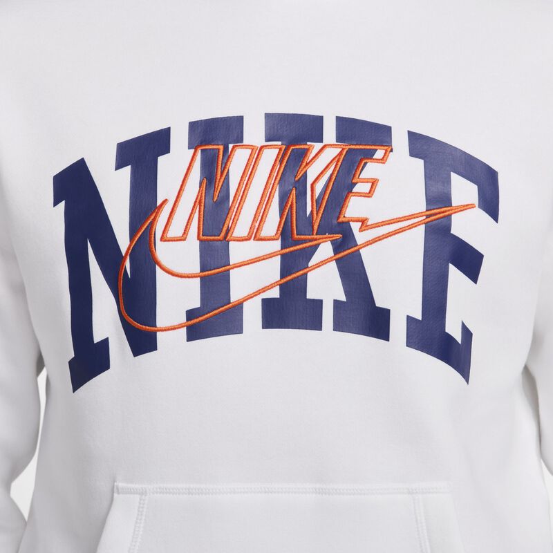 Nike Club Fleece, Blanco/Naranja Seguridad, hi-res