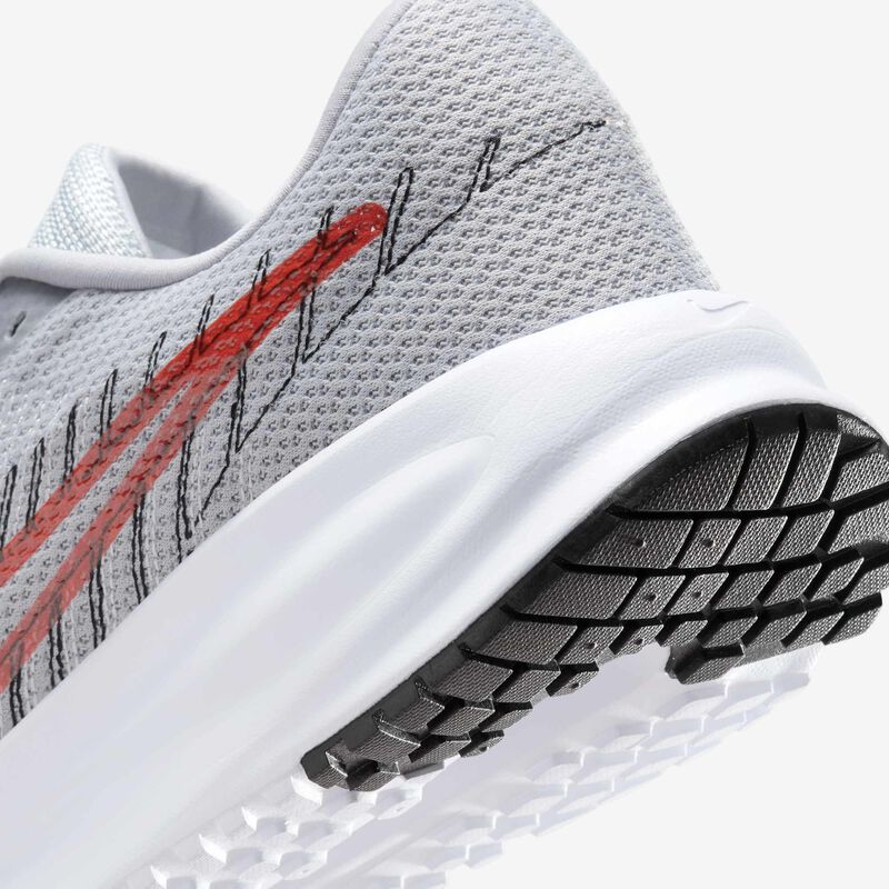 Nike Run Defy, Gris Lobo/Negro/Blanco/Carmesí brillante, hi-res