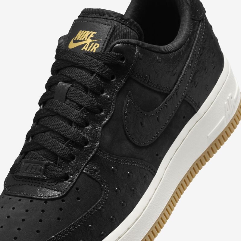 Nike Air Force 1 '07 LX, Negro/Negro-Sail-Goma Marrón Claro, hi-res