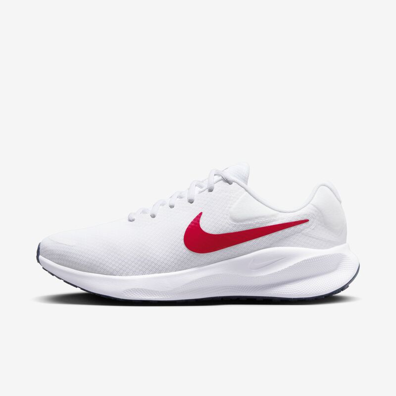 Nike Revolution 7, Blanco/Azul marino medianoche/Rojo universitario, hi-res