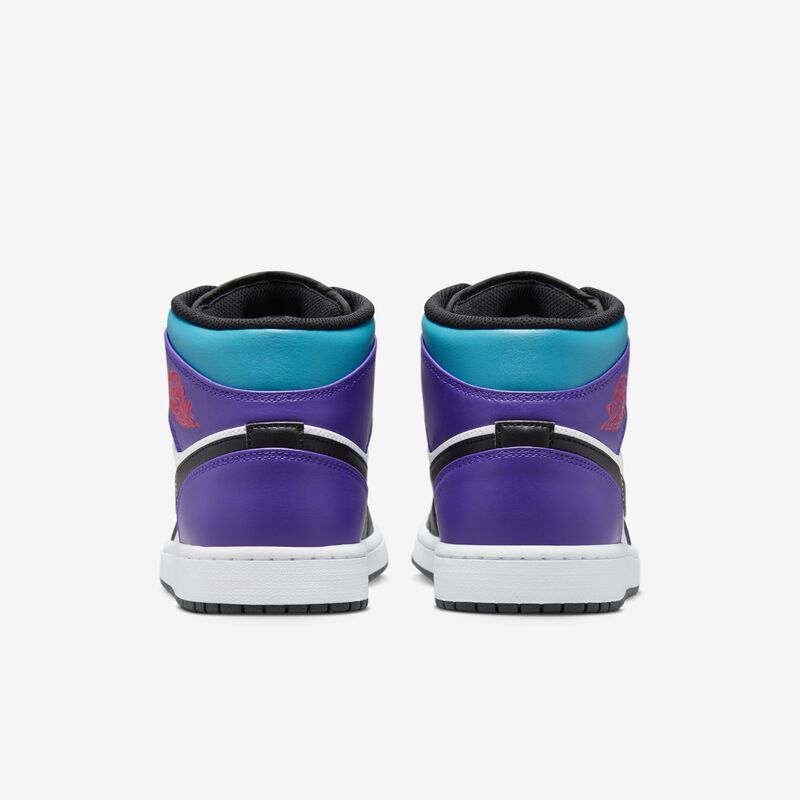 Air Jordan 1 Mid, Blanco/Concordia brillante/Rojo genuino/Negro, hi-res