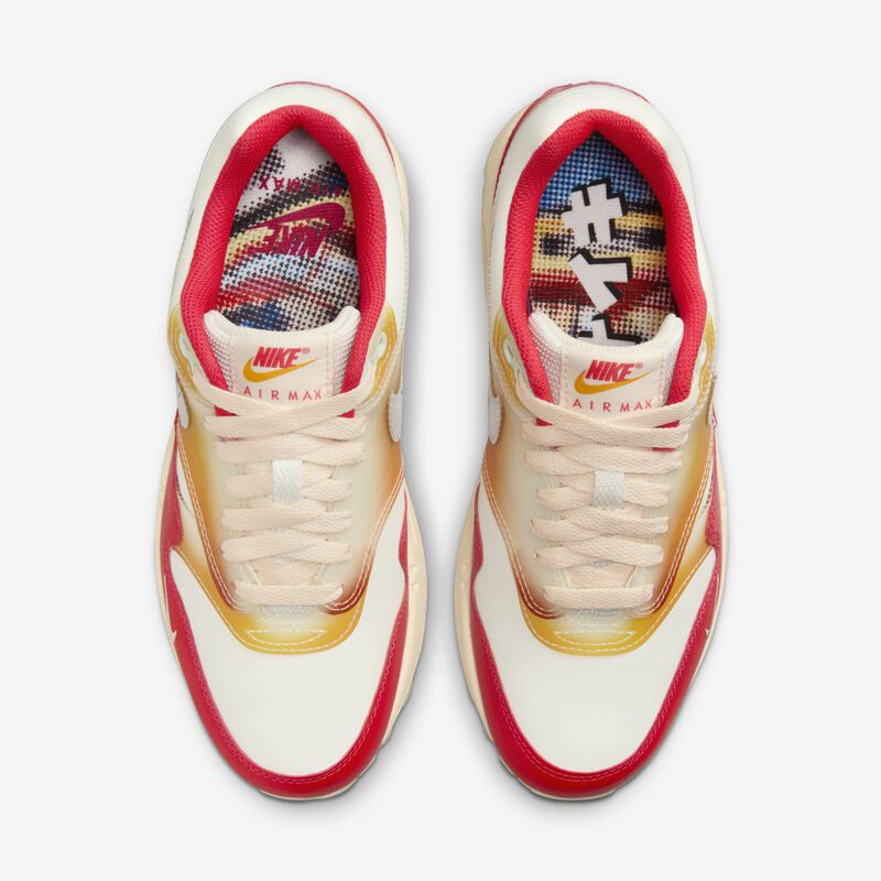 Nike Air Max 1 '87 Premium, Vela/Rojo sirena/Reloj de sol/Plata metalizado, hi-res