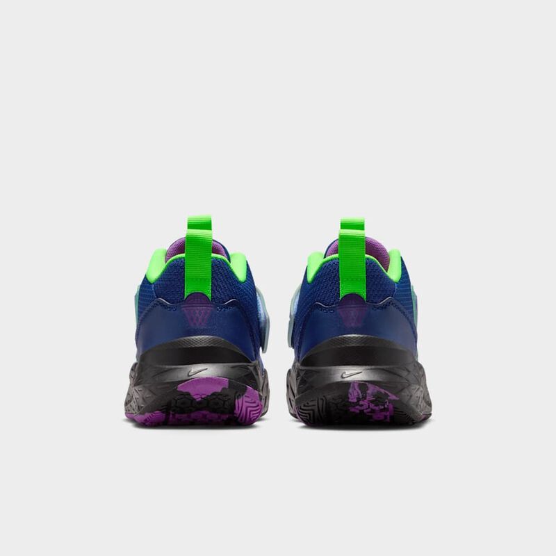 Nike Team Hustle D 12, Azul vacío/Negro/Verde strike/Morado vivo, hi-res