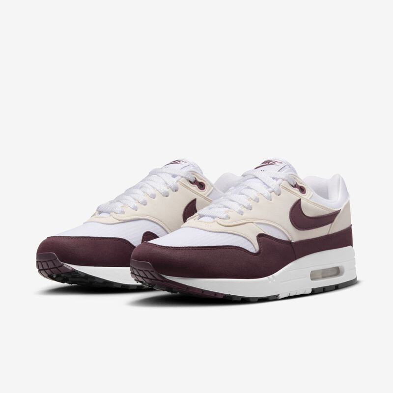 Nike Air Max 1, Blanco/Granate Noche-Fantasma-Negro, hi-res