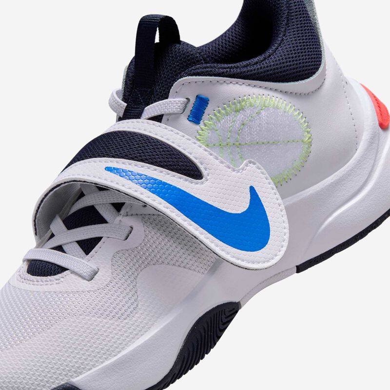 Nike Team Hustle D 11, Blanco/Carmesí Brillante/Azul Foto/Toque De Limón Claro, hi-res