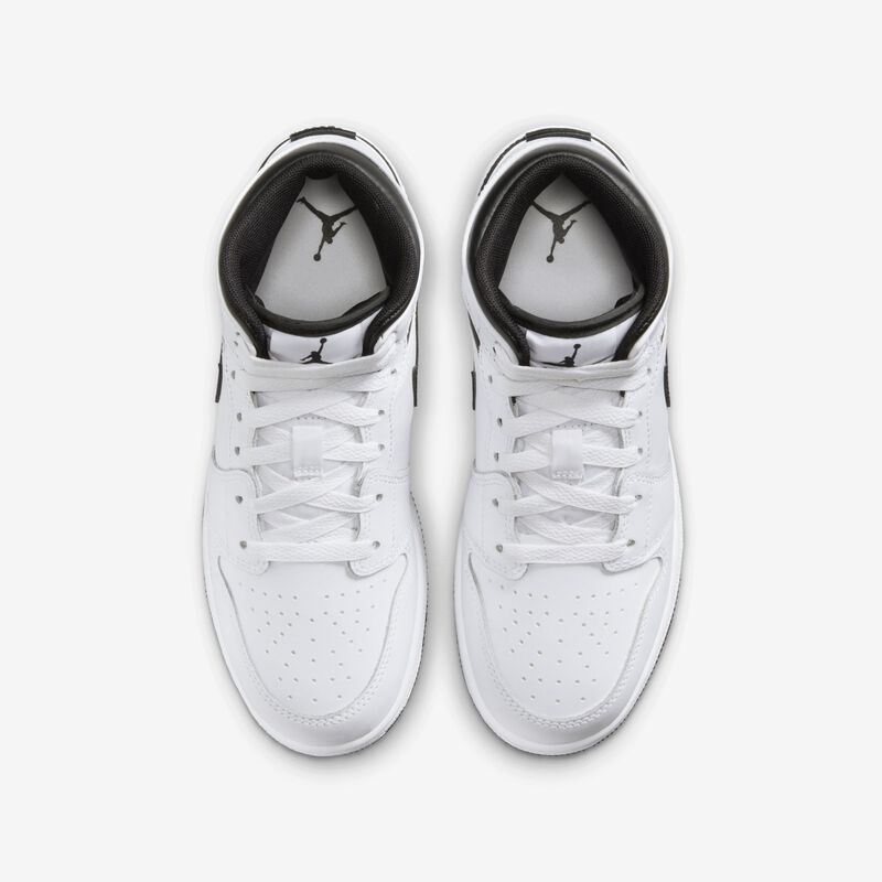 Air Jordan 1 Mid, Blanco/Blanco/Negro/Negro, hi-res