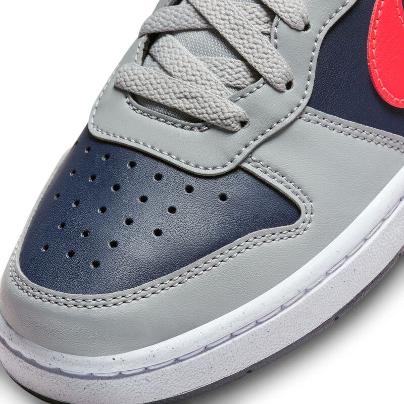 Nike Court Borough Low Recraft, Gris Humo Claro/Obsidiana Oscuro/Blanco/Carmesí Brillante, hi-res