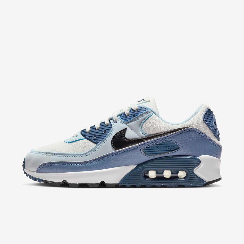 Nike Air Max 90, Blanco Cumbre/Negro-Cenizo Pizarra-Azul Tinte, hi-res