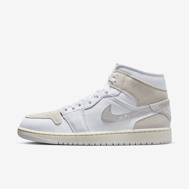 Air Jordan 1 Mid SE Craft, Blanco/Gris técnico/Vela/Marrón Orewood claro, hi-res