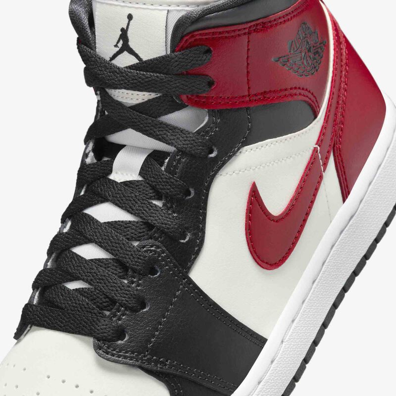 Air Jordan 1 Mid, Vela/Rojo gimnasio-Apagado Noir-Blanco, hi-res