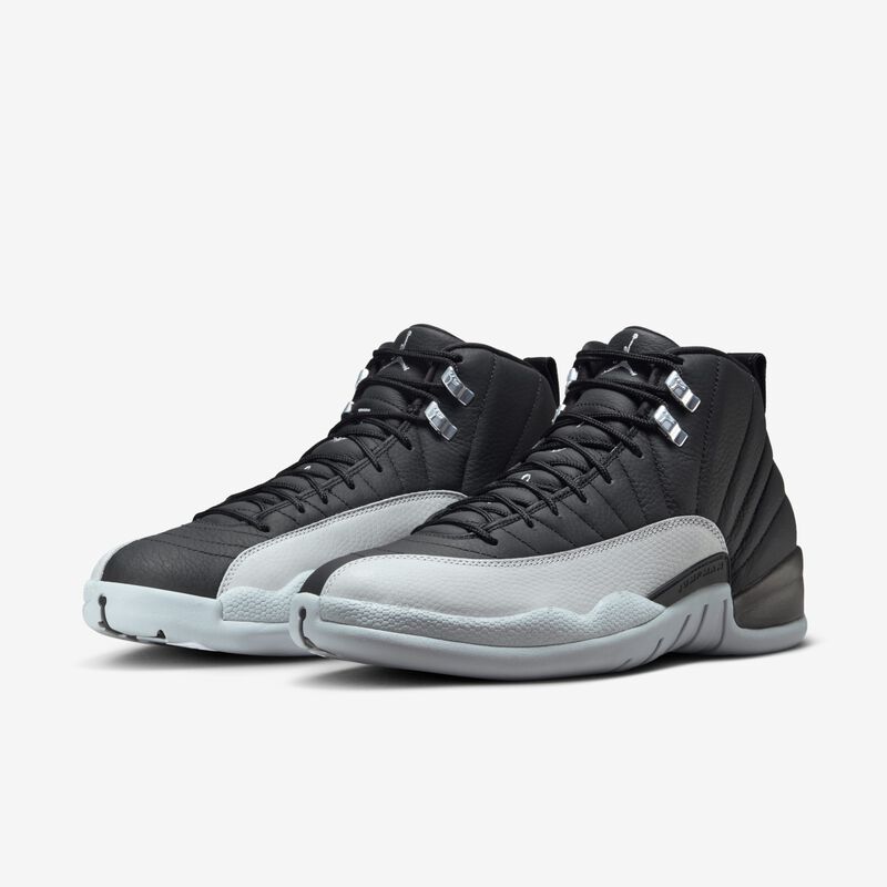 Air Jordan 12 Retro, Negro/Blanco/Gris Lobo, hi-res
