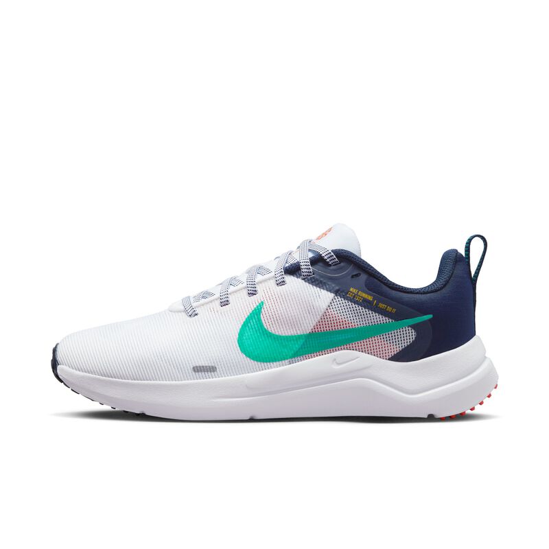 Nike Downshifter 12, Blanco/Obsidiana/Rojo Picante/Jade Claro, hi-res