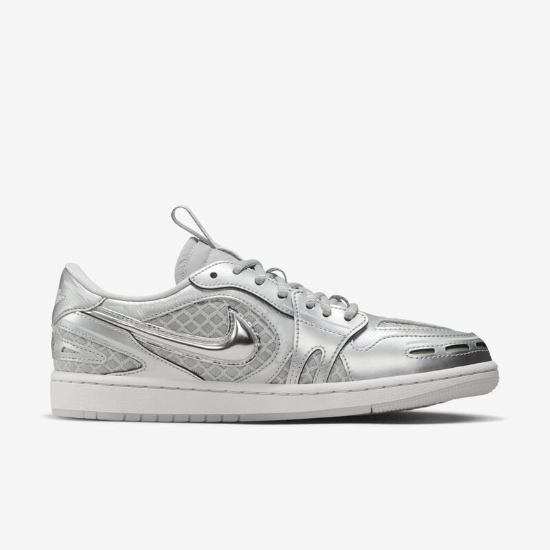 Air Jordan 1 Low Method of Make, Gris Neutro/Blanco Plateado Metalizado, hi-res