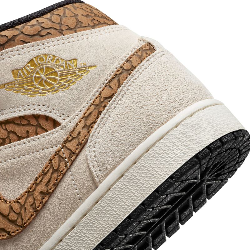 Air Jordan 1 Mid SE, Marrón Orewood claro/Blanco/Bronceado británico claro/Oro metalizado, hi-res