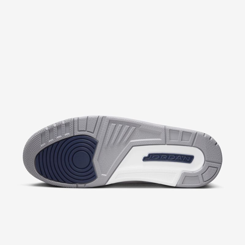 Air Jordan 3 Retro, Blanco/Gris Cemento/Negro/Azul Marino Medianoche, hi-res