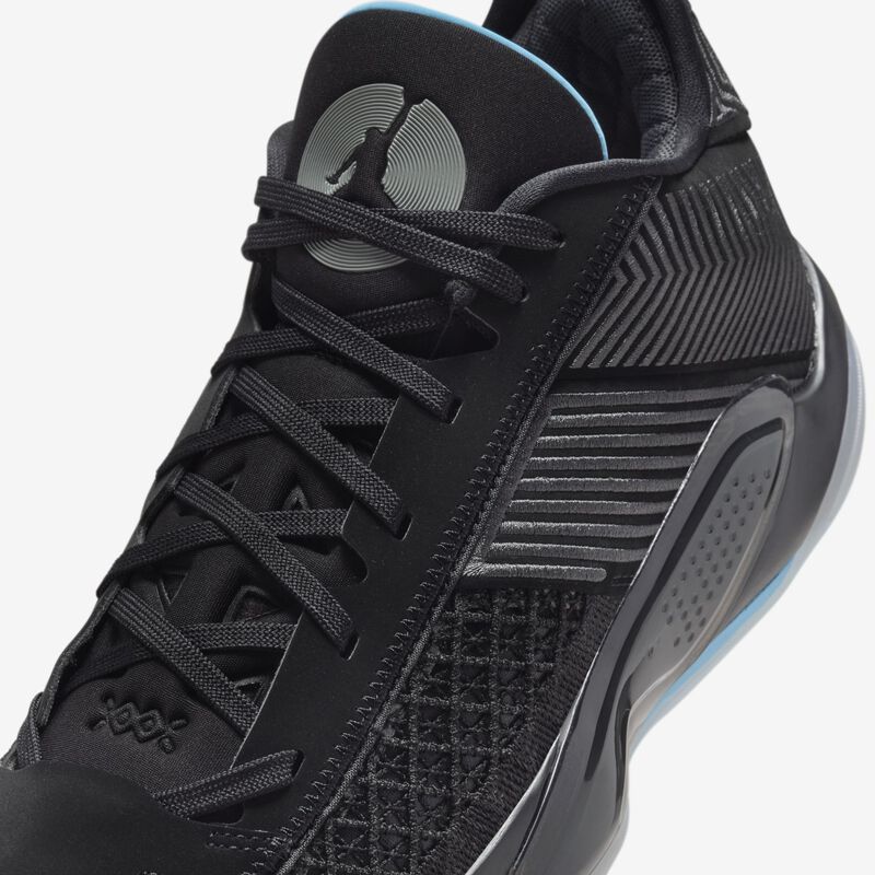 Air Jordan XXXVIII Low, Negro/Gris partícula-Antrancita, hi-res
