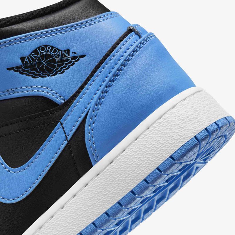 Air Jordan 1 Mid, Azul universitario/Blanco/Negro, hi-res